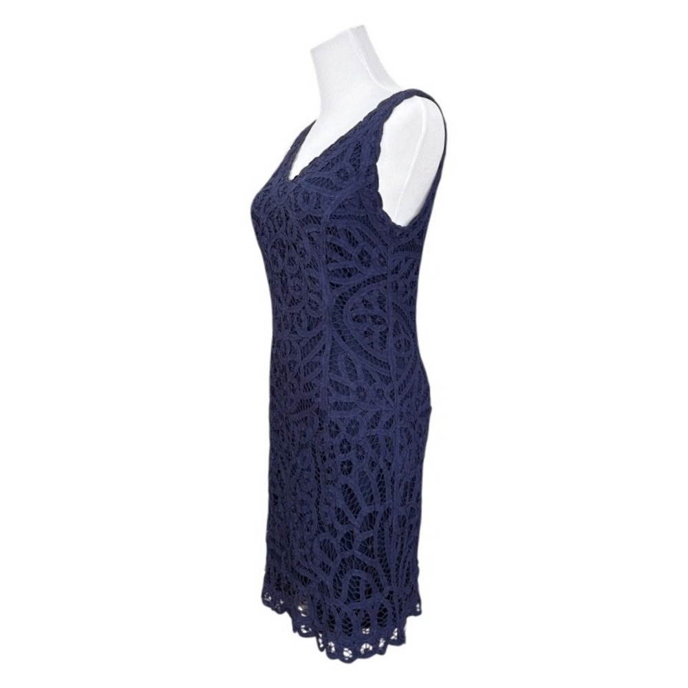 Lilly Pulitzer Reeve True Navy Sheath Dress SMALL Battenberg Lace Sleeveless - Picture 4 of 10